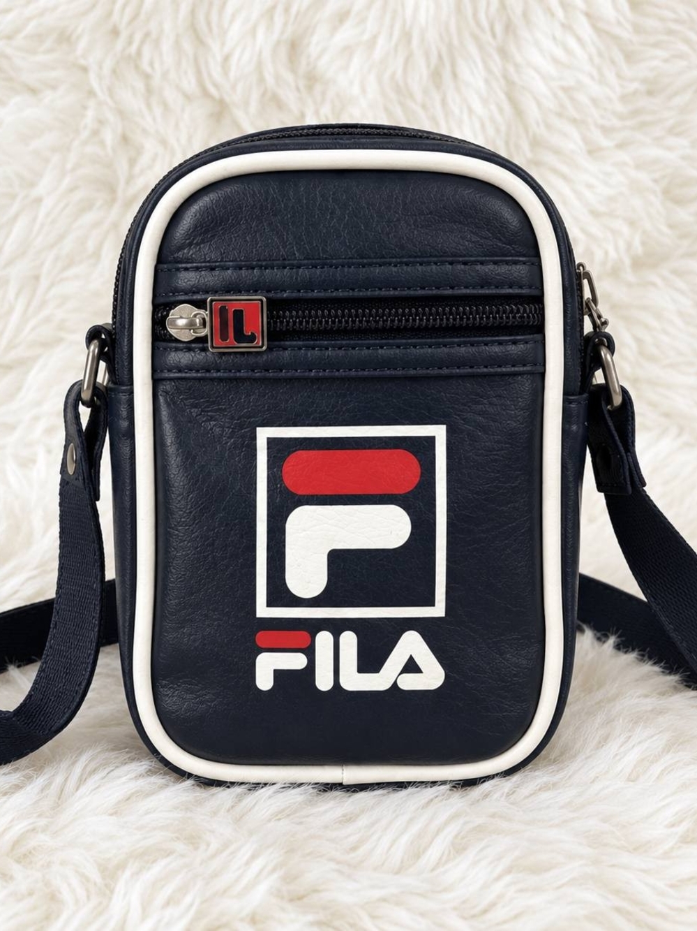 FILA Navy Mini Crossbody with White Trim and Red Logo
